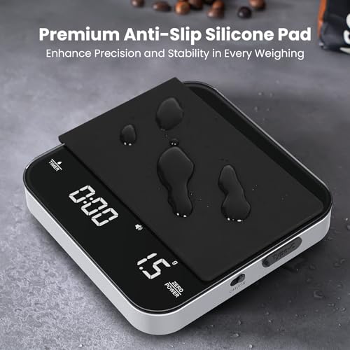 Mini Espresso Scale with Timer, 2kg/0.1g Accuracy