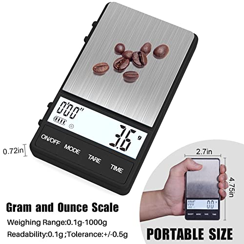 Espresso Scale Timer 1000g x 0.1g Digital Pocket