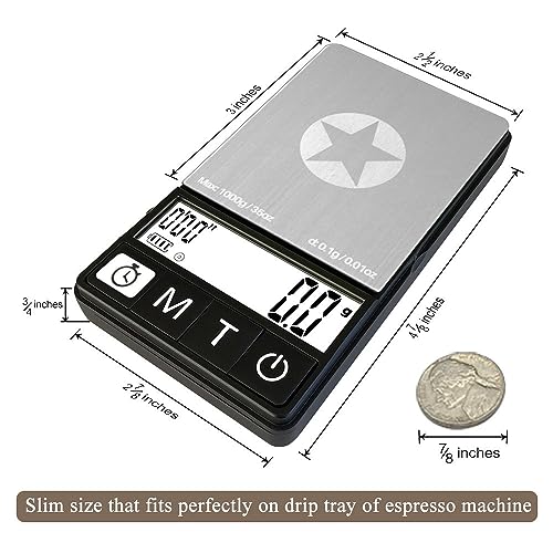 NEOWEIGH Espresso Scale with Timer for Coffee Brewing