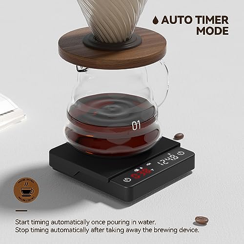 High Precision Coffee Scale with Timer and Silicone Cover