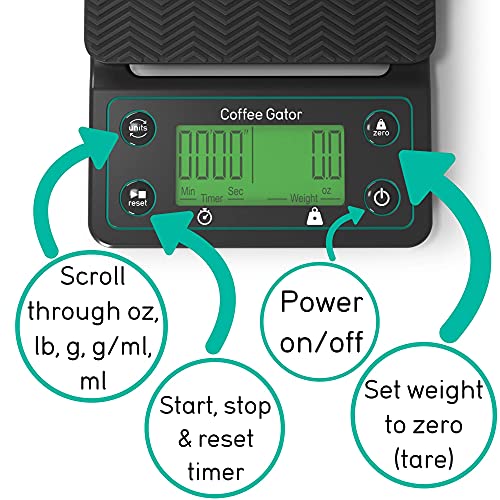 Coffee Gator Digital Multifunctional Kitchen Scale with Timer