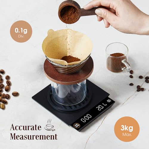 Stainless Steel Smart Coffee Scale with Timer & Bluetooth