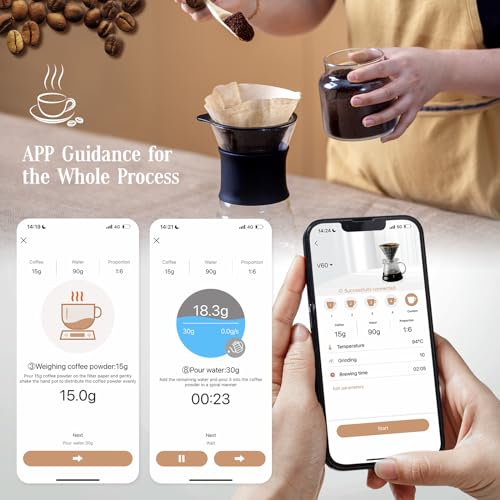 Stainless Steel Smart Coffee Scale with Timer & Bluetooth