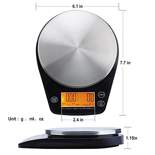 ERAVSOW Digital Coffee Scale with Timer and Precision Sensors