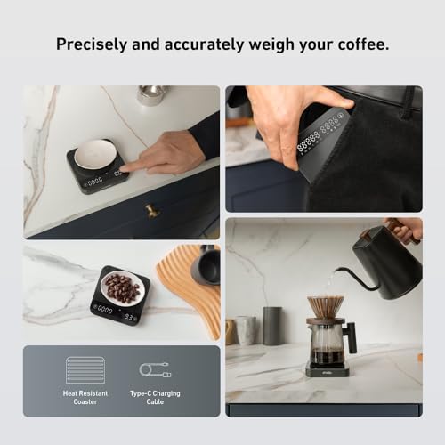 Digital Espresso Scale with Timer - 2kg/0.1g Precision