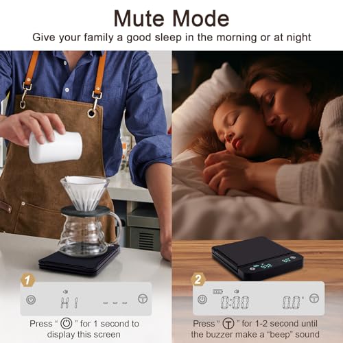 Cewomuc Espresso Coffee Scale with Timer, 3kg/0.1g