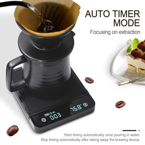 Cewomuc Espresso Coffee Scale with Timer, 3kg/0.1g