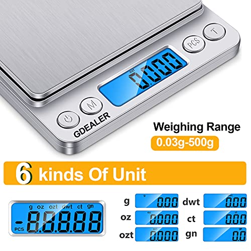 GDEALER Digital Kitchen Coffee Scale, Stainless Steel, Back-lit Display