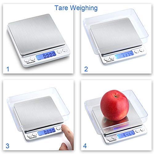 GDEALER Digital Kitchen Coffee Scale, Stainless Steel, Back-lit Display
