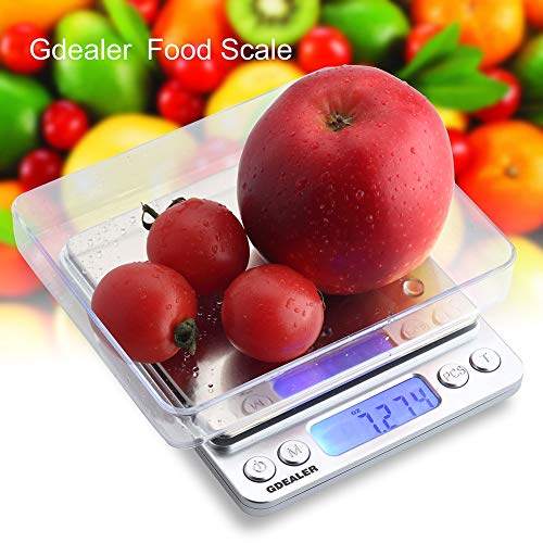 GDEALER Digital Kitchen Coffee Scale, Stainless Steel, Back-lit Display