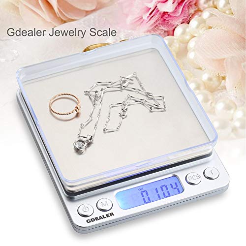 GDEALER Digital Kitchen Coffee Scale, Stainless Steel, Back-lit Display