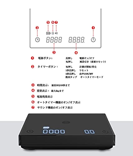 TIMEMORE Black Mirror Basic 2 Coffee Scale with Timer