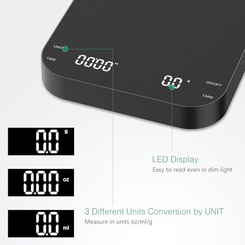 ORIA Digital Coffee Scale with Timer, 3Kg/0.1g Precision