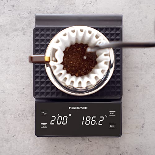 FEESPEC Digital Coffee Scale with Timer, 3kg/0.1g Accuracy