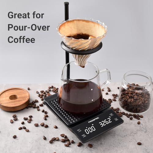 FEESPEC Digital Coffee Scale with Timer, 3kg/0.1g Accuracy