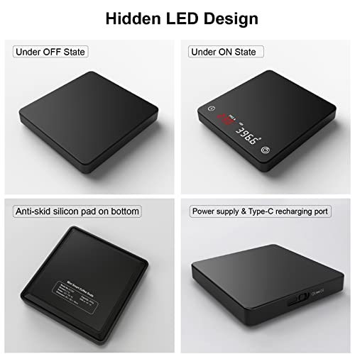 Digital Espresso Coffee Scale with Timer, Precision (2kg/0.1g)