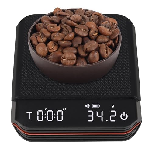 Compact High Precision Coffee Scale with Timer, Black
