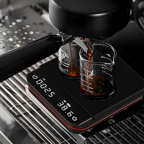 Compact High Precision Coffee Scale with Timer, Black