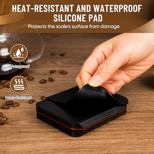 Compact High Precision Coffee Scale with Timer, Black