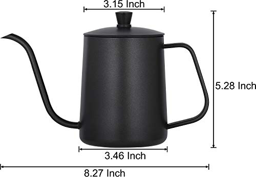 Black Stainless Steel Gooseneck Pour Over Coffee Kettle