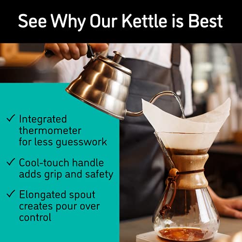 Premium Coffee Gator Pour Over Kettle, 34 oz