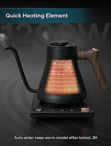INTASTING Electric Gooseneck Kettle, ±1℉ Temp Control, Quick Heating