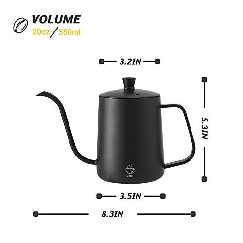 VEVOK CHEF Small Gooseneck Kettle, 20oz Stainless Steel