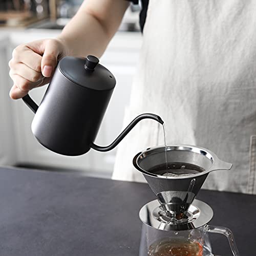 VEVOK CHEF Small Gooseneck Kettle, 20oz Stainless Steel