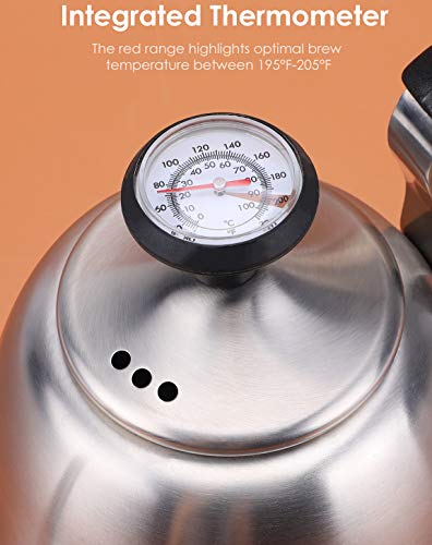 Stainless Steel Gooseneck Kettle with Thermometer - 28oz