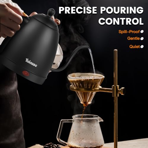 YUIOASE Matte Black Electric Gooseneck Coffee Kettle