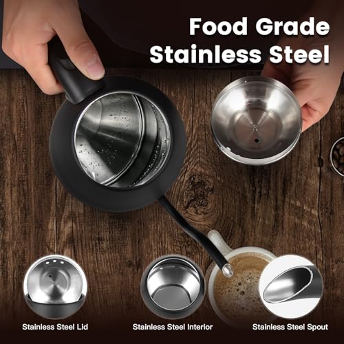 YUIOASE Matte Black Electric Gooseneck Coffee Kettle
