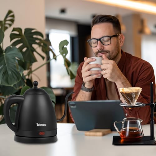 YUIOASE Matte Black Electric Gooseneck Coffee Kettle