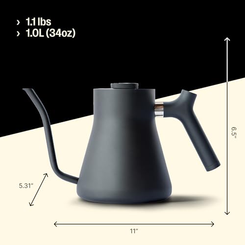 Matte Black Stagg Stovetop Pour-Over Kettle, 1 Liter