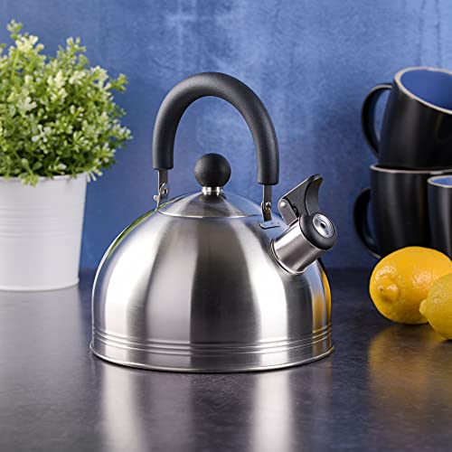 Carterton Stainless Steel Whistling Tea Kettle, 1.5-Quart