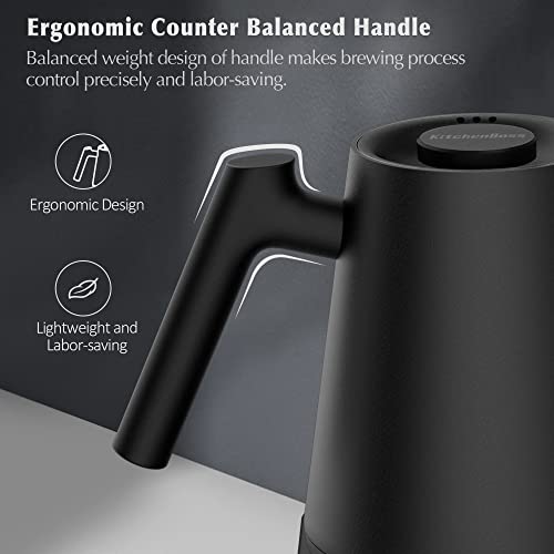 KitchenBoss Electric Gooseneck Coffee Kettle: 1L Temperature Control