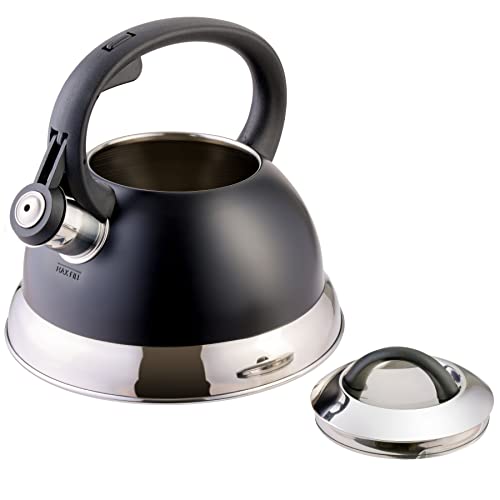 Stainless Steel Whistling Tea Kettle, 1.75-Quart Black Matte