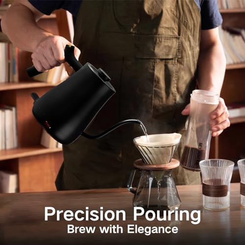 Larmstom Electric Gooseneck Kettle, 304 Stainless Steel Boiler