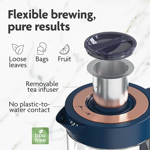 Electric Glass Kettle with Tea Infuser and Temperature Control