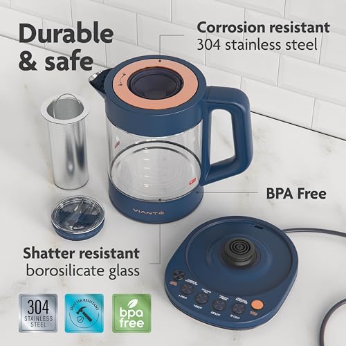 Electric Glass Kettle with Tea Infuser and Temperature Control