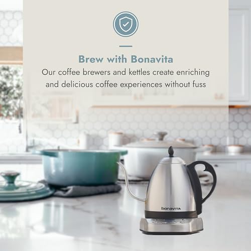 Bonavita 1L Digital Variable Temp Gooseneck Kettle, 6 Preset