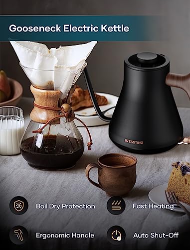 Matte Black Electric Kettle for Pour-over Coffee
