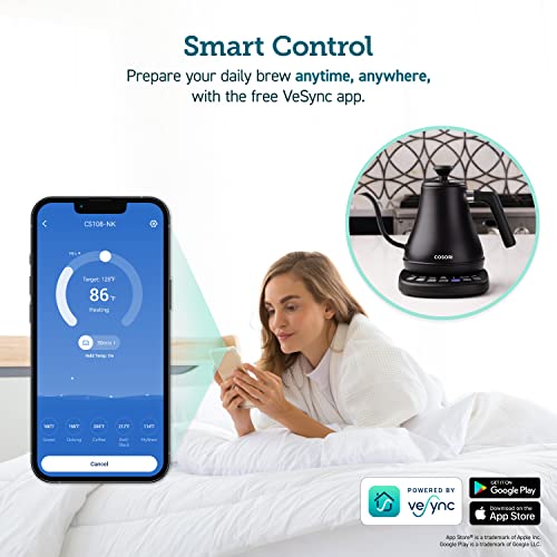 COSORI Smart Bluetooth Gooseneck Kettle for Coffee & Tea