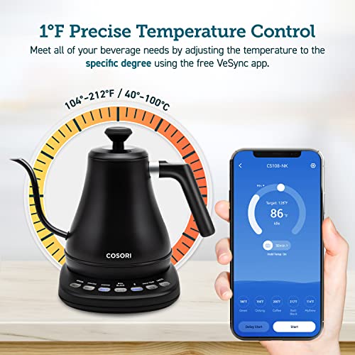 COSORI Smart Bluetooth Gooseneck Kettle for Coffee & Tea