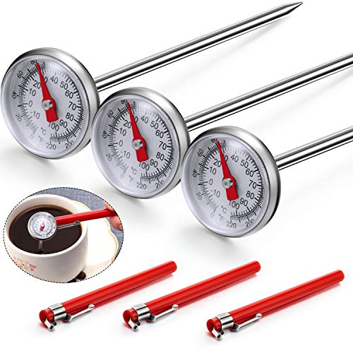 3-Piece Stainless Steel Milk Frothing Thermometer Set