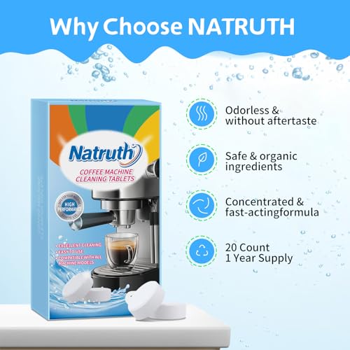 NATRUTH Coffee Machine Cleaning Tablets - 20 Count