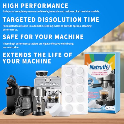 NATRUTH Coffee Machine Cleaning Tablets - 20 Count