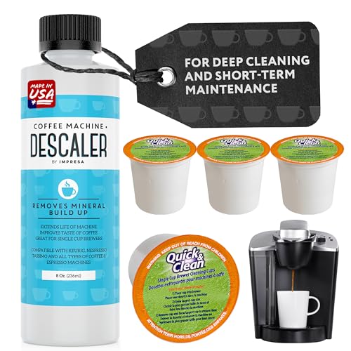 IMPRESA Coffee Descaler & Cleaning Kit Bundle - Keurig Compatible
