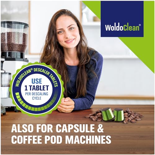 WoldoClean 2in1 Descaler Tablets for Coffee Machines - Keurig, Nespresso, Delonghi, Miele