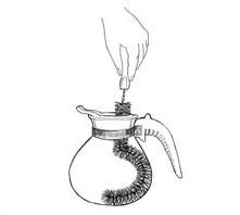 USA-made Coffee Pot Cleaning Brush for glassware, decanters