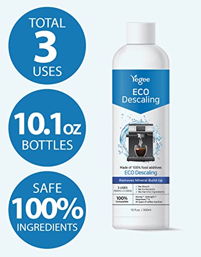 Yegee Eco Liquid Coffee Machine Descaler, 100% Plant-Based